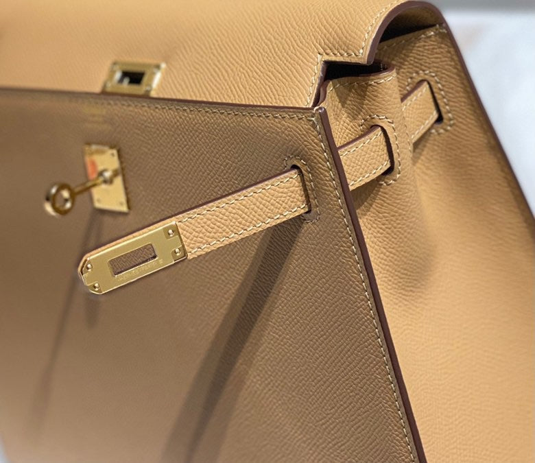KELLY 25CM IN CHAI EPSOM CALFSKIN GOLD HARDWARE