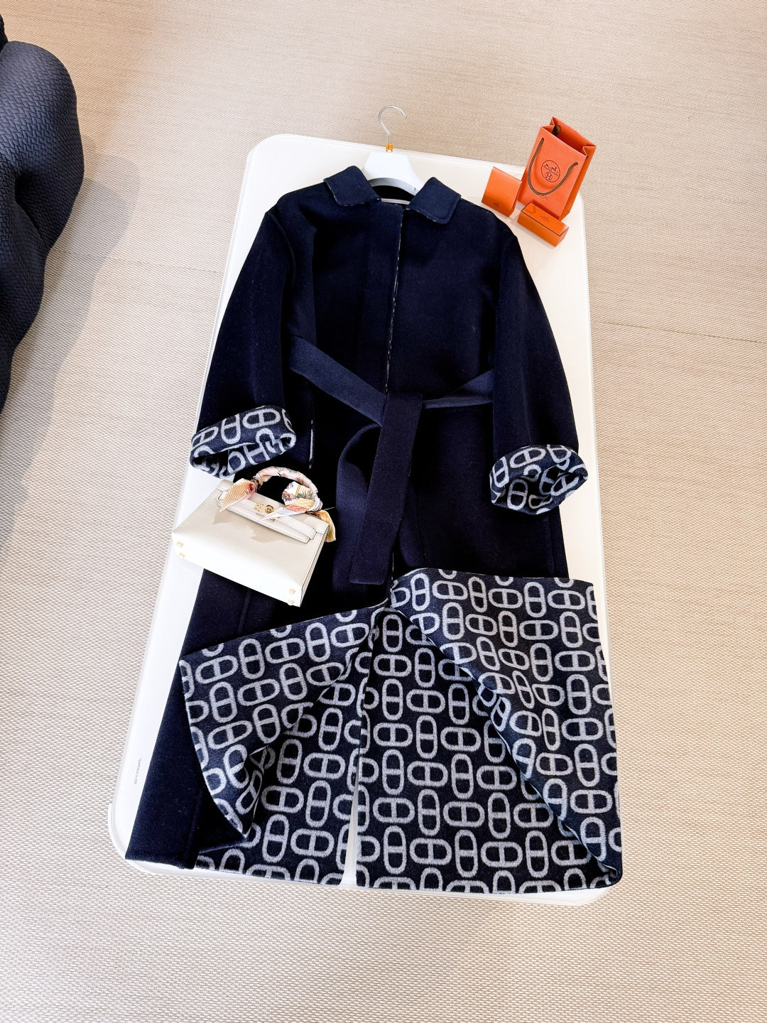 HERMES 25S BELTED CASHMERE PEACOAT 269